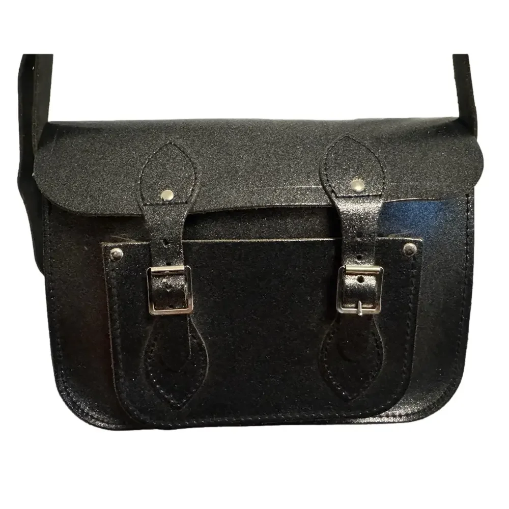 CAMBRIDGE SATCHEL Black Leather Glitter Shoulder Crossbody Bag
